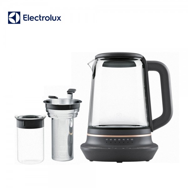 【Electrolux 伊萊克斯】1.7L 主廚系列 玻璃智能溫控電茶壺 E7GK1-73BP